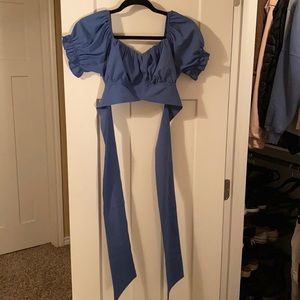 Blue crop top